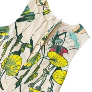 H&M Conscious Collection Women's Sheath Dress Size 8 Sleeveless 60s 70s Garden